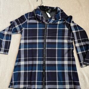 Pure Romance Blue, Brown, and White Checkered Jacket